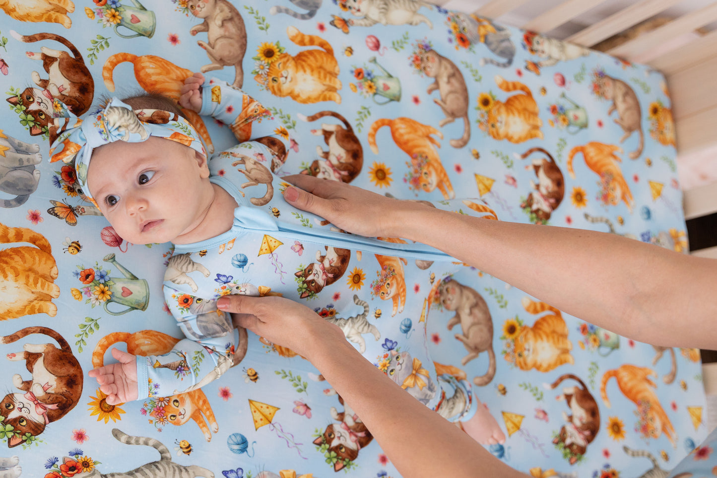 Whiskers & Wildflowers Crib Sheet