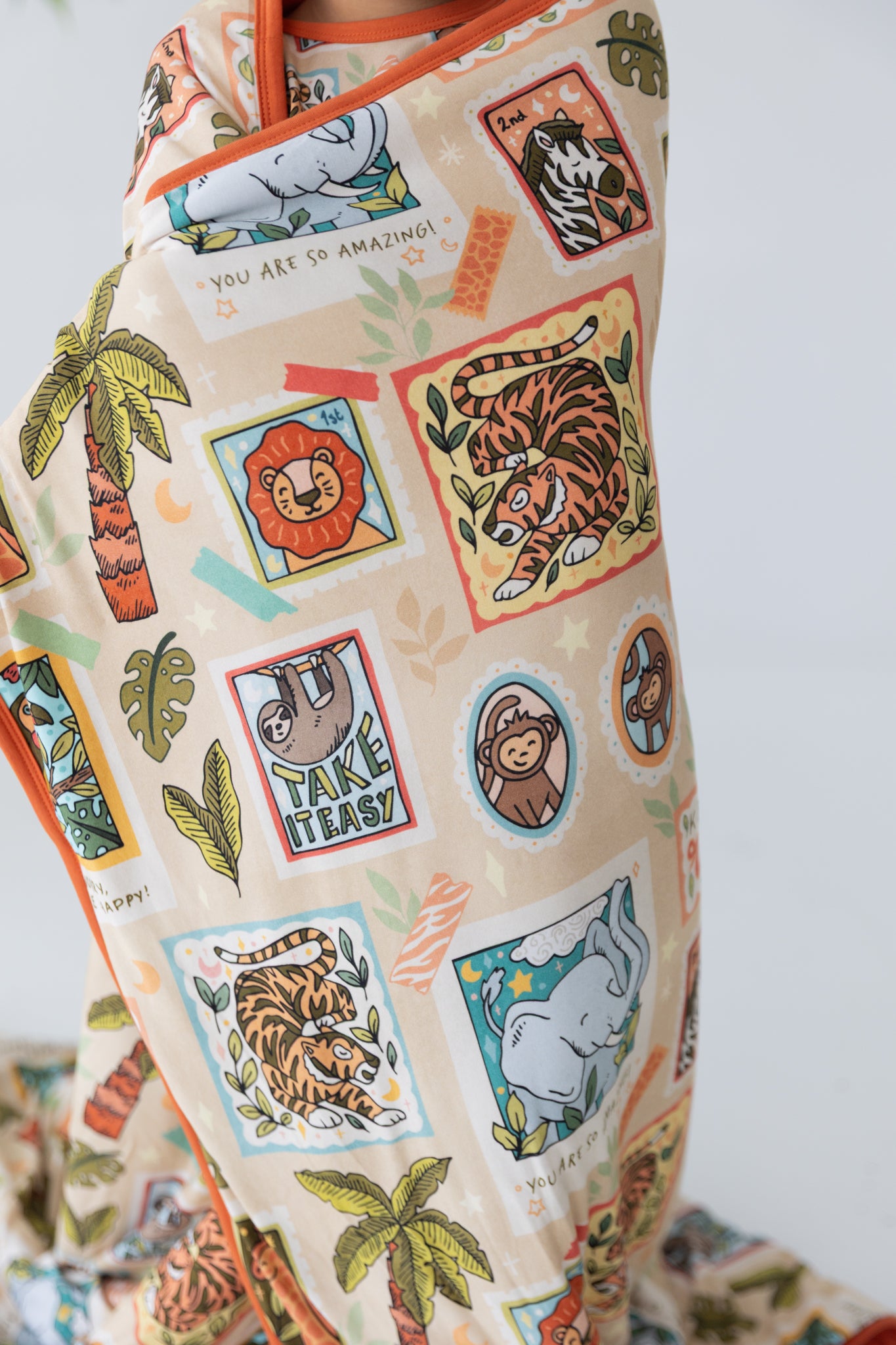 Safari Stamps Snuggle Blanket