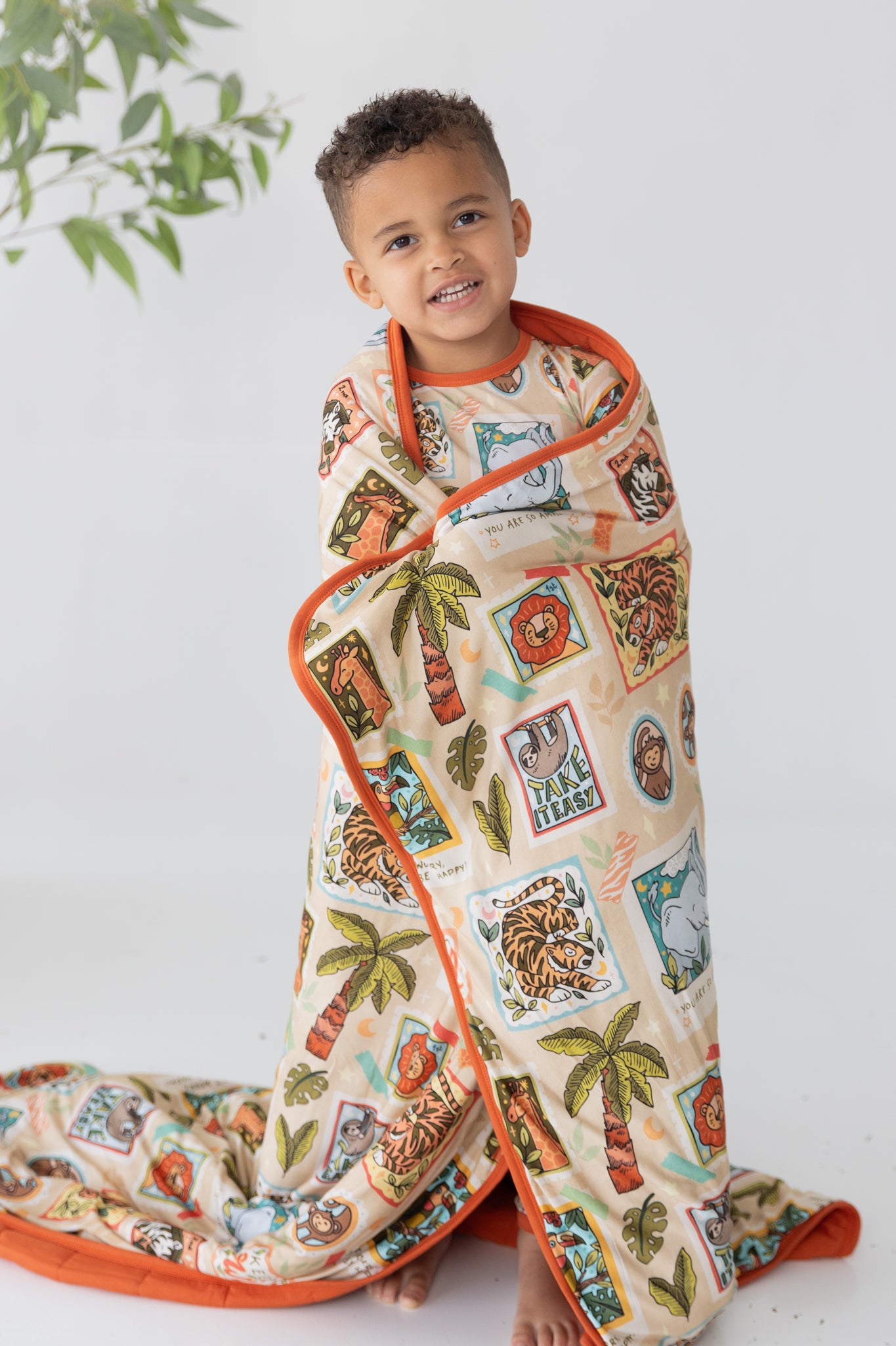 Safari Stamps Snuggle Blanket