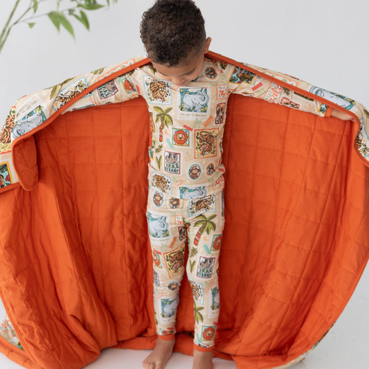 Safari Stamps 2pc Long Sleeve Pajamas