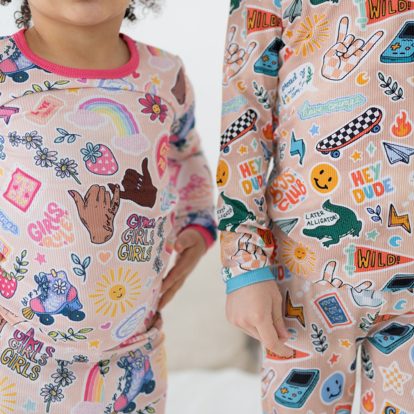 Girl Power Ribbed 2pc Long Sleeve Pajamas