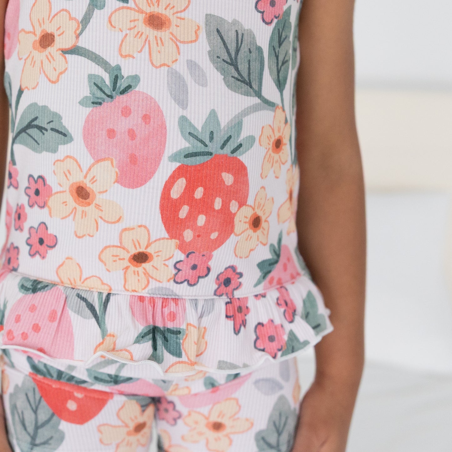 Strawberry Fields Ribbed Tank + Biker Set