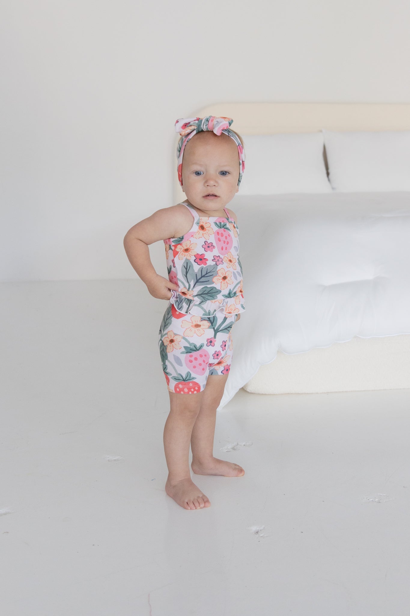 Strawberry Fields Ribbed Tank + Biker Set