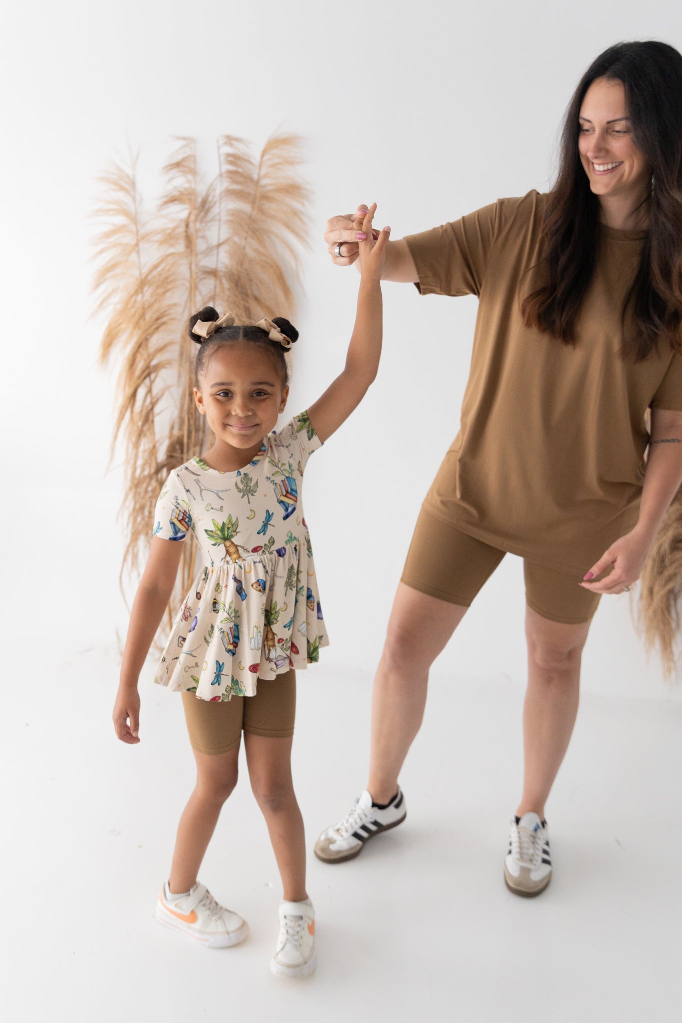 Magic Herbs Peplum Top + Biker Shorts Set