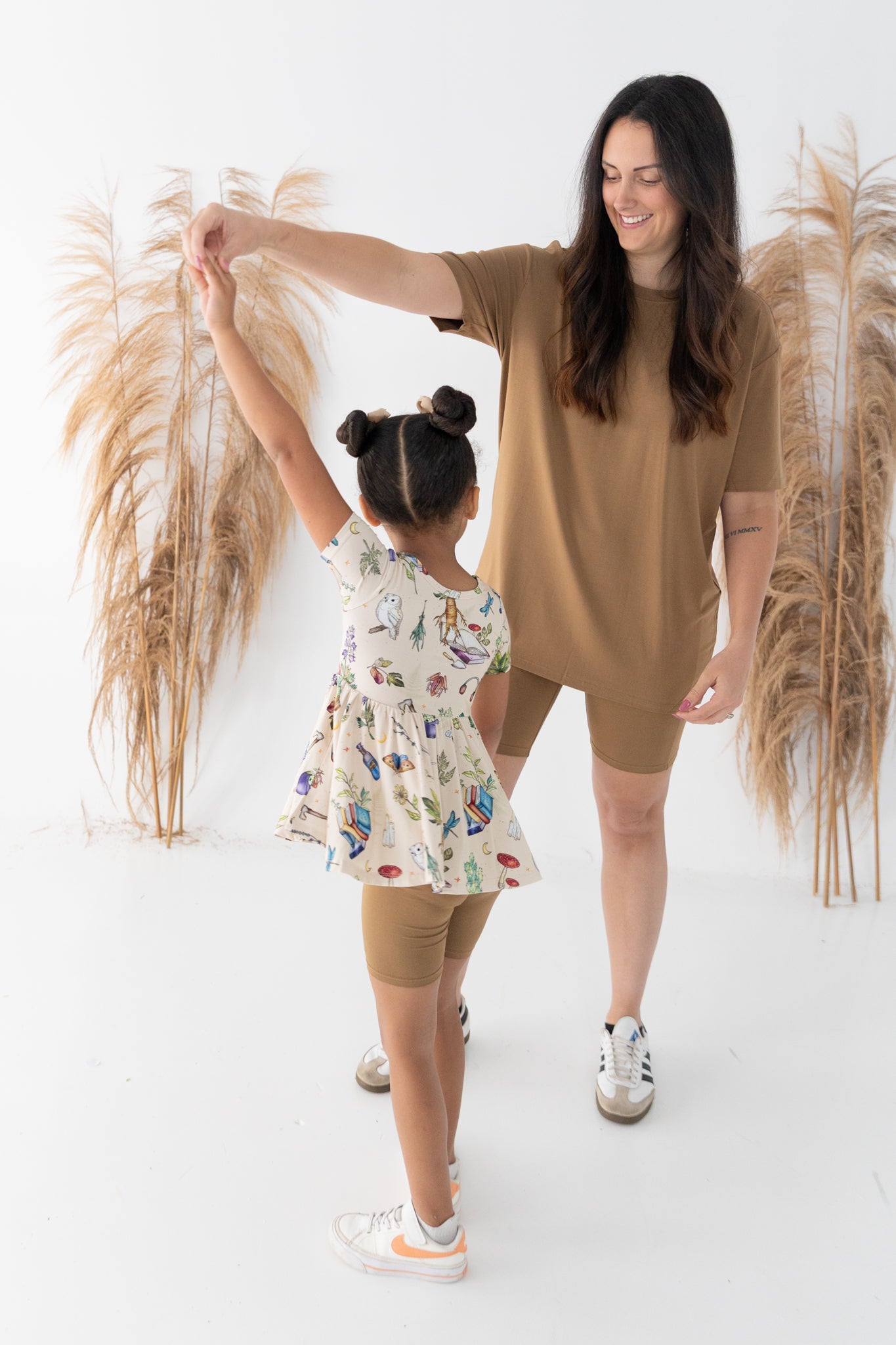 Magic Herbs Peplum Top + Biker Shorts Set