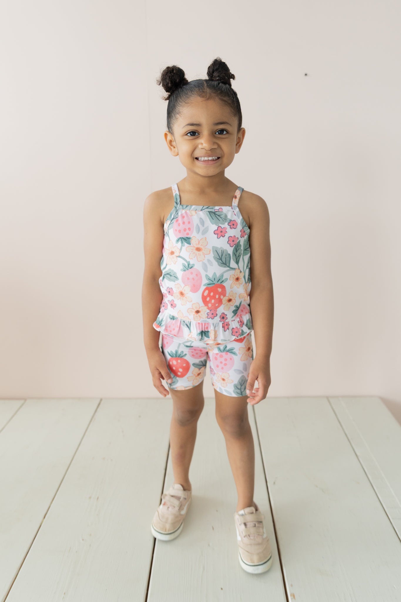Strawberry Fields Ribbed Tank + Biker Set