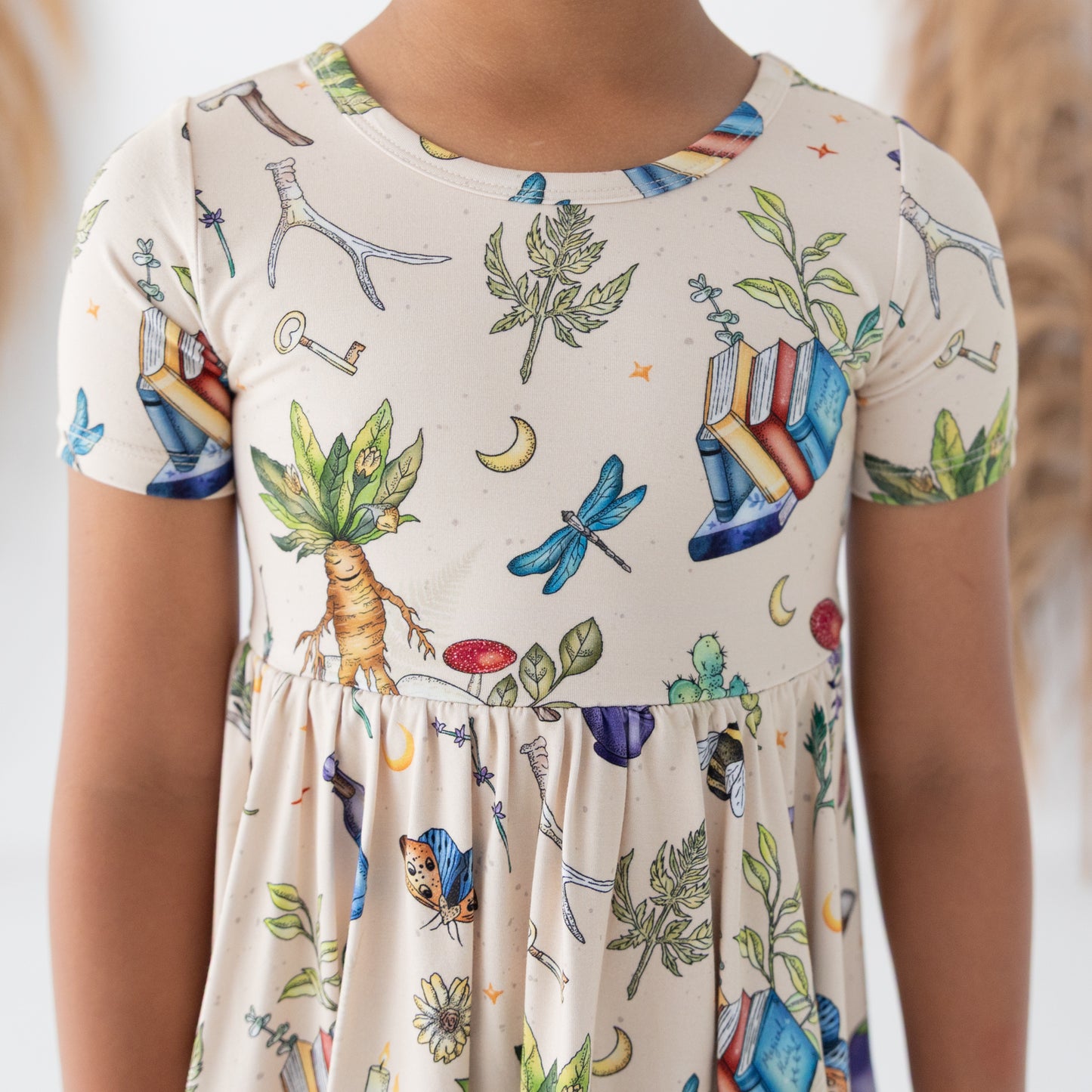 Magic Herbs Peplum Top + Biker Shorts Set
