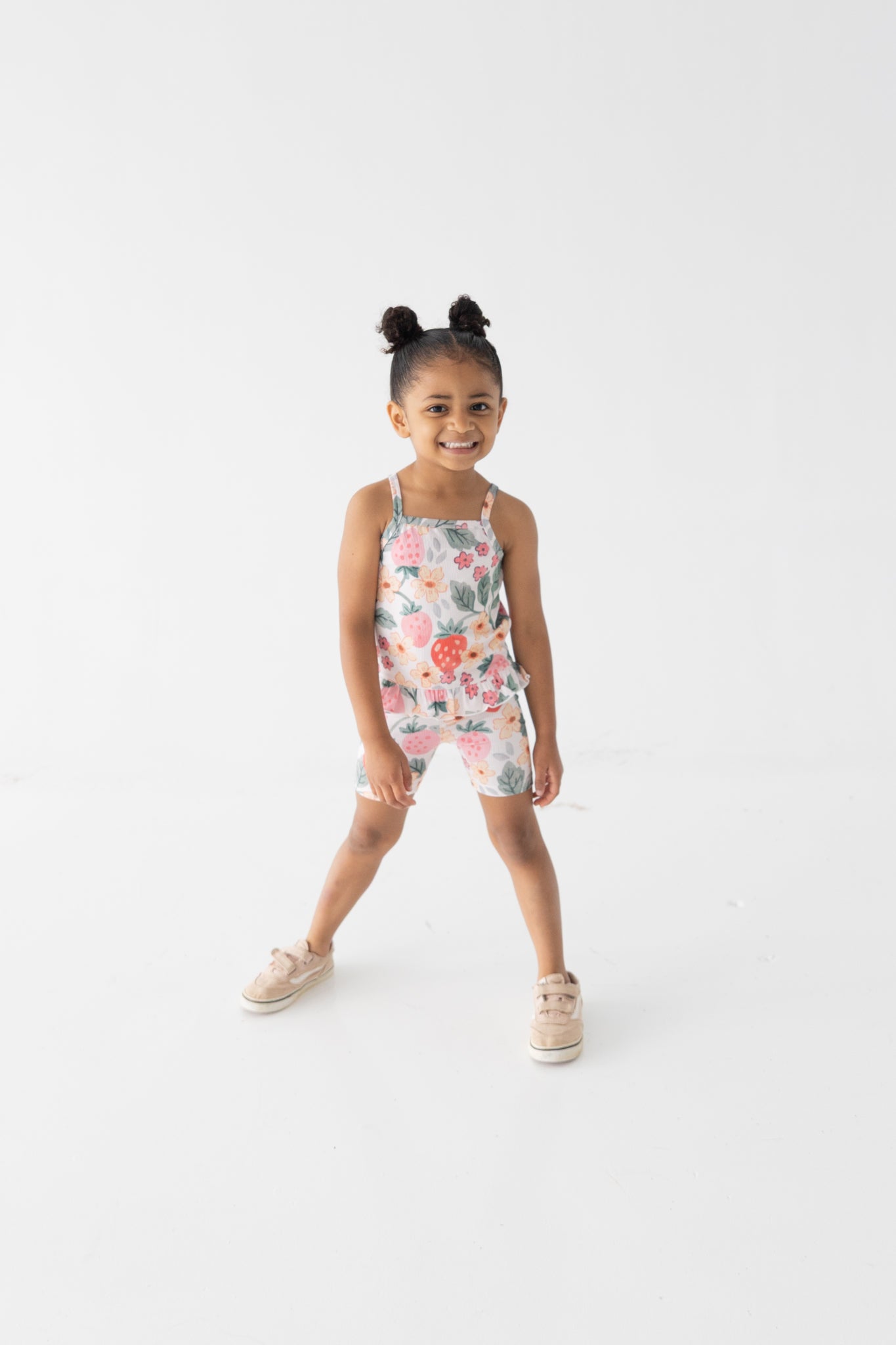 Strawberry Fields Ribbed Tank + Biker Set