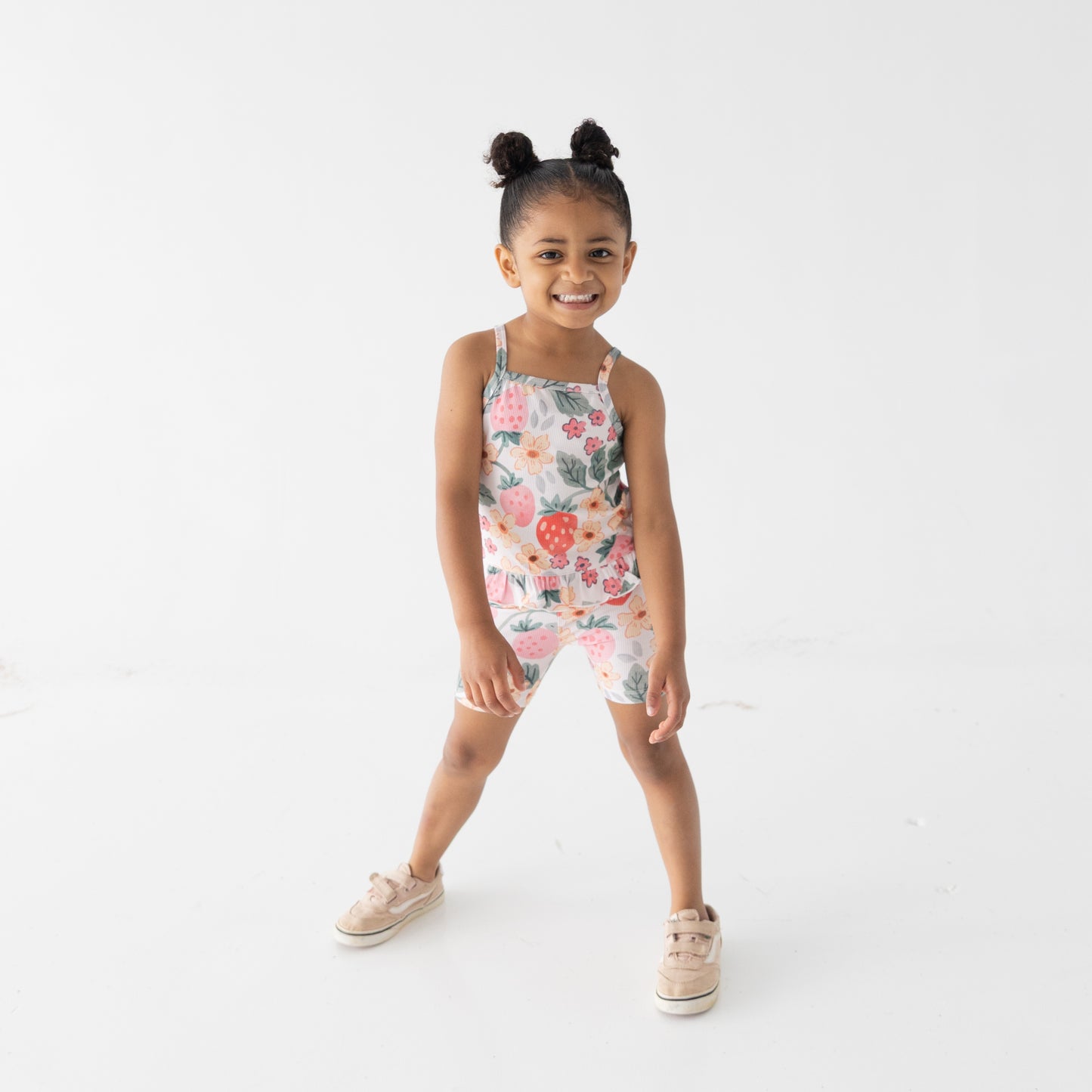 Strawberry Fields Ribbed Tank + Biker Set