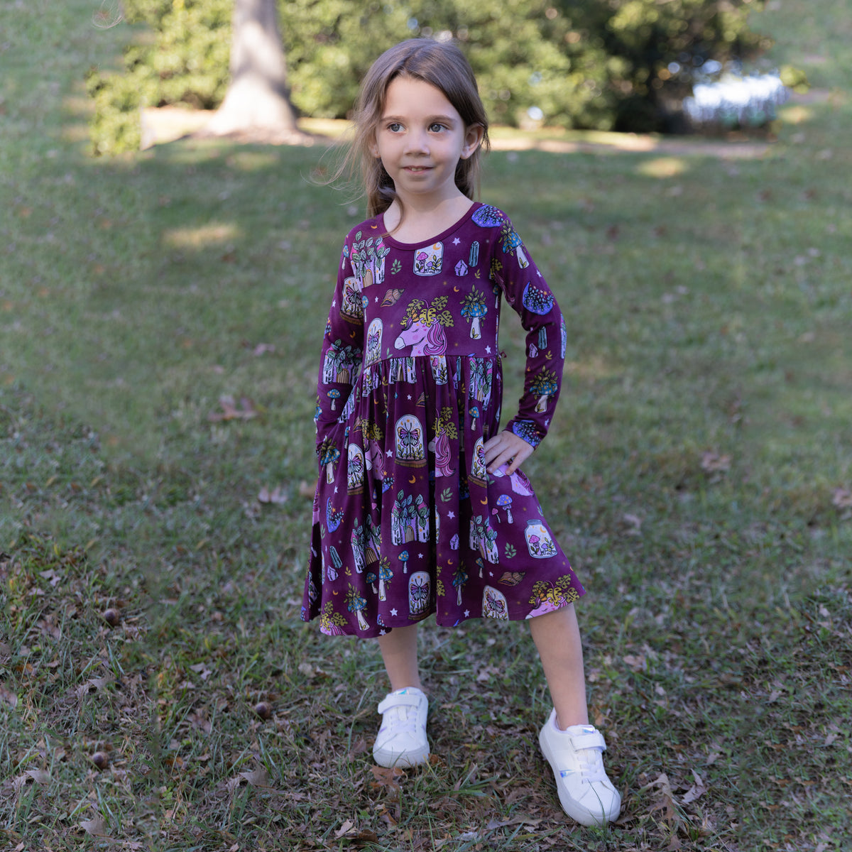 Flora's Tale Long Sleeve Twirl Dress w/ shorts