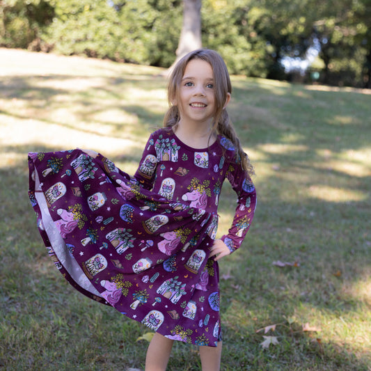 Flora's Tale Long Sleeve Twirl Dress w/ shorts