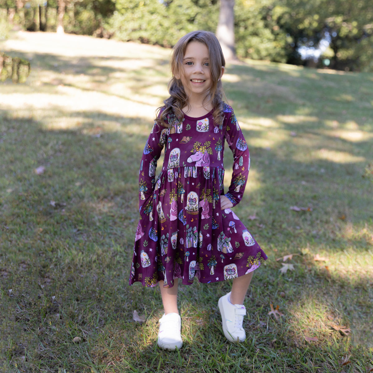 Flora's Tale Long Sleeve Twirl Dress w/ shorts