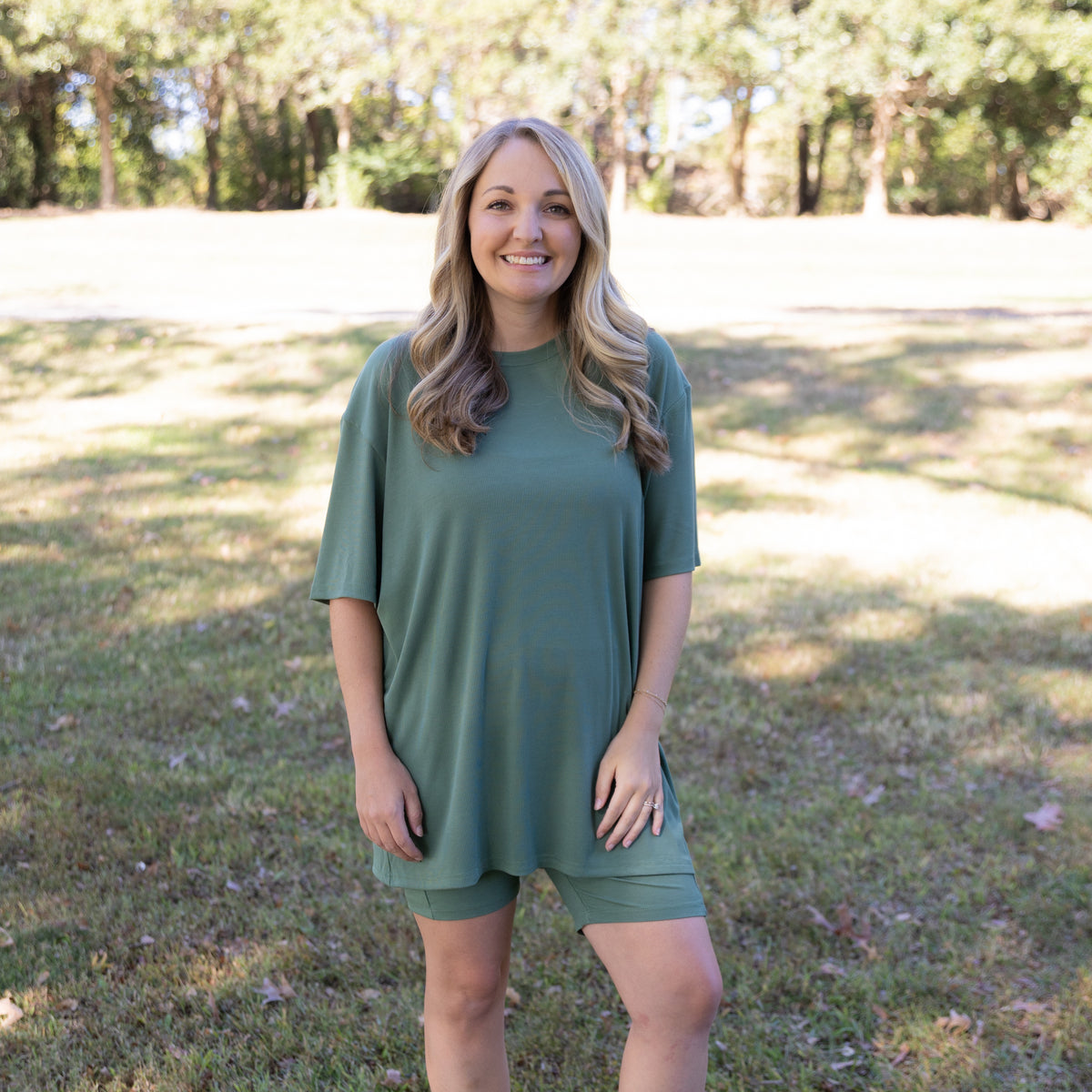 Olive Ribbed Women's Separates