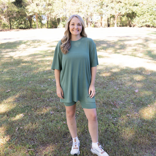 Olive Ribbed Women's Separates
