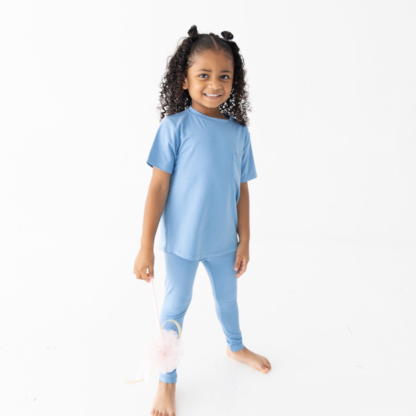 Dusty Blue Girls Leggings