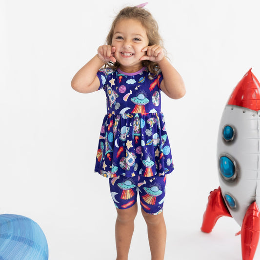Cosmic Dream Peplum + Biker Short Set