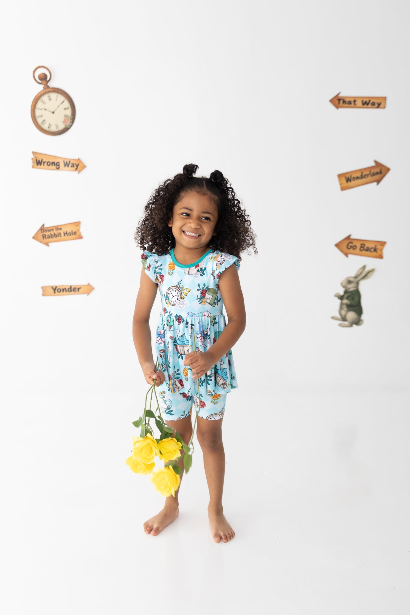 Wonderland Peplum Top + Biker Shorts Set
