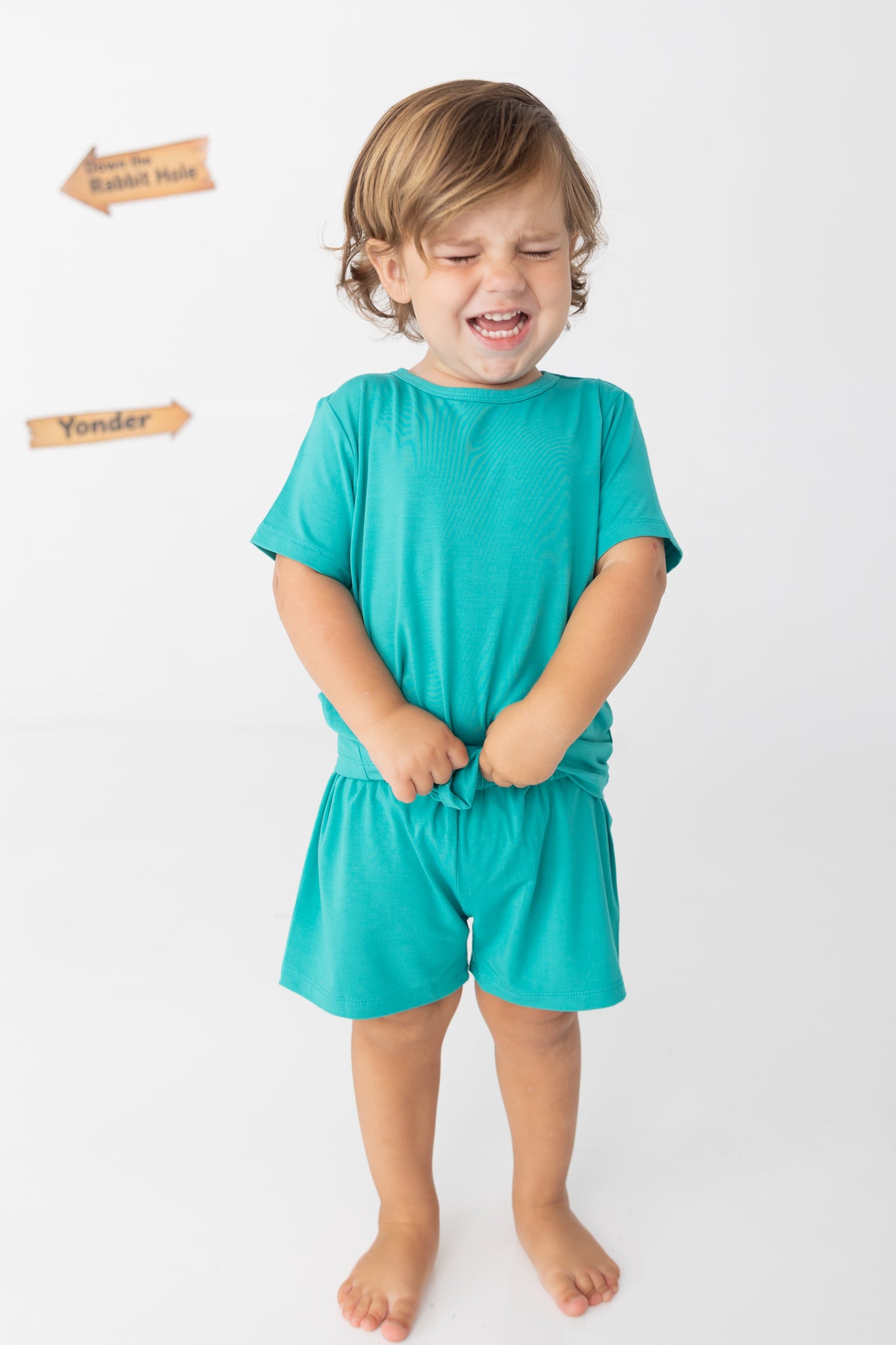 Wonder Teal 2pc Short Sleeve Lounge Set