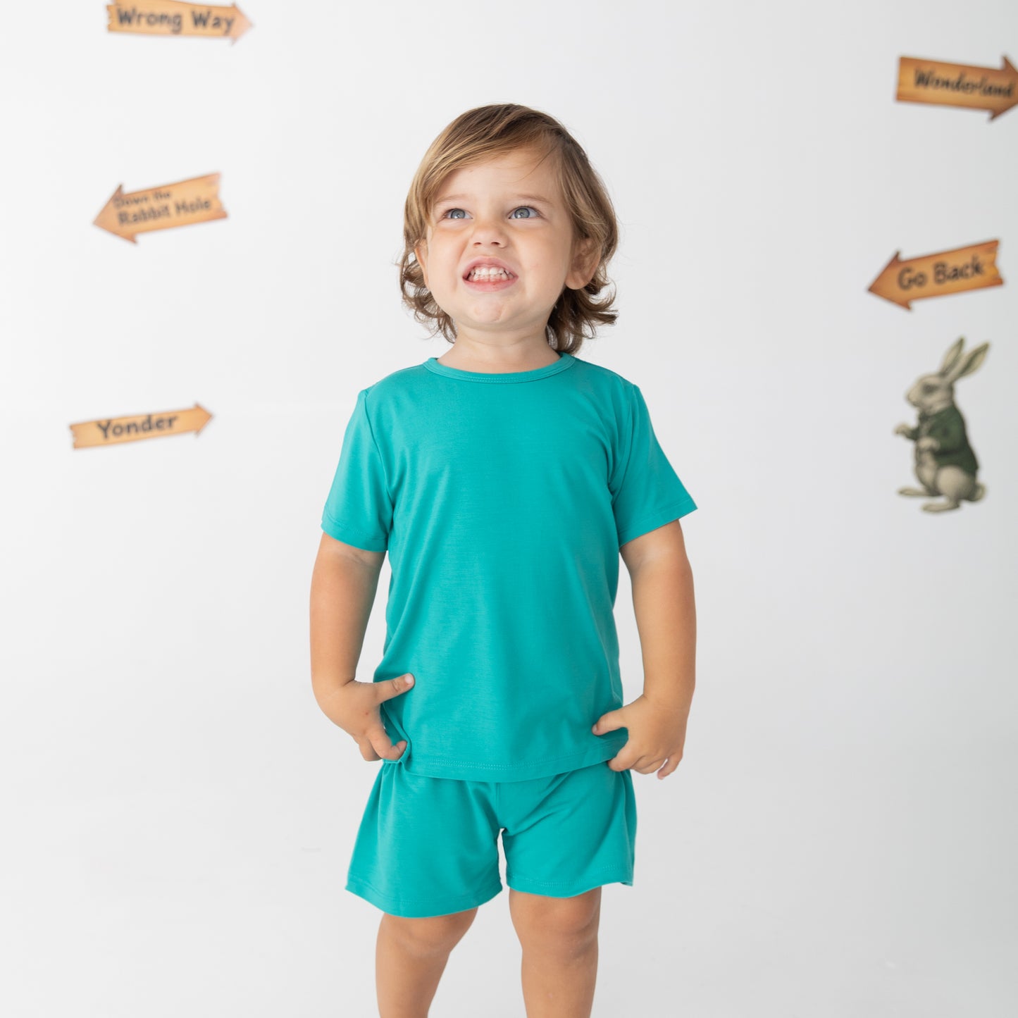 Wonder Teal 2pc Short Sleeve Lounge Set