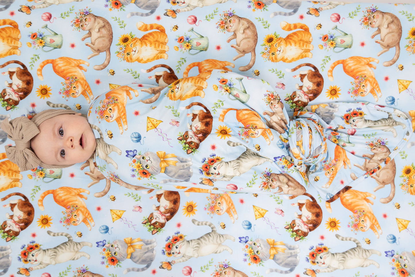 Whiskers & Wildflowers Swaddle Blanket