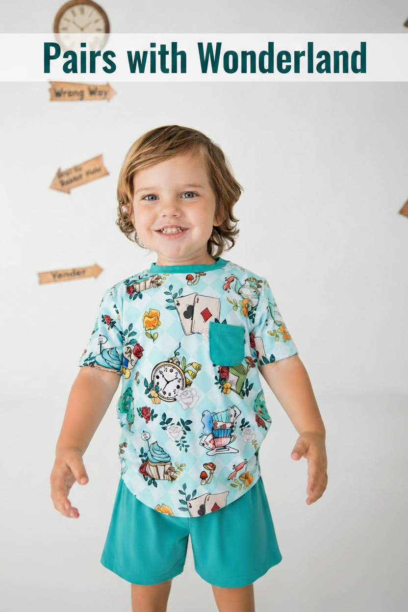 Wonder Teal 2pc Short Sleeve Lounge Set